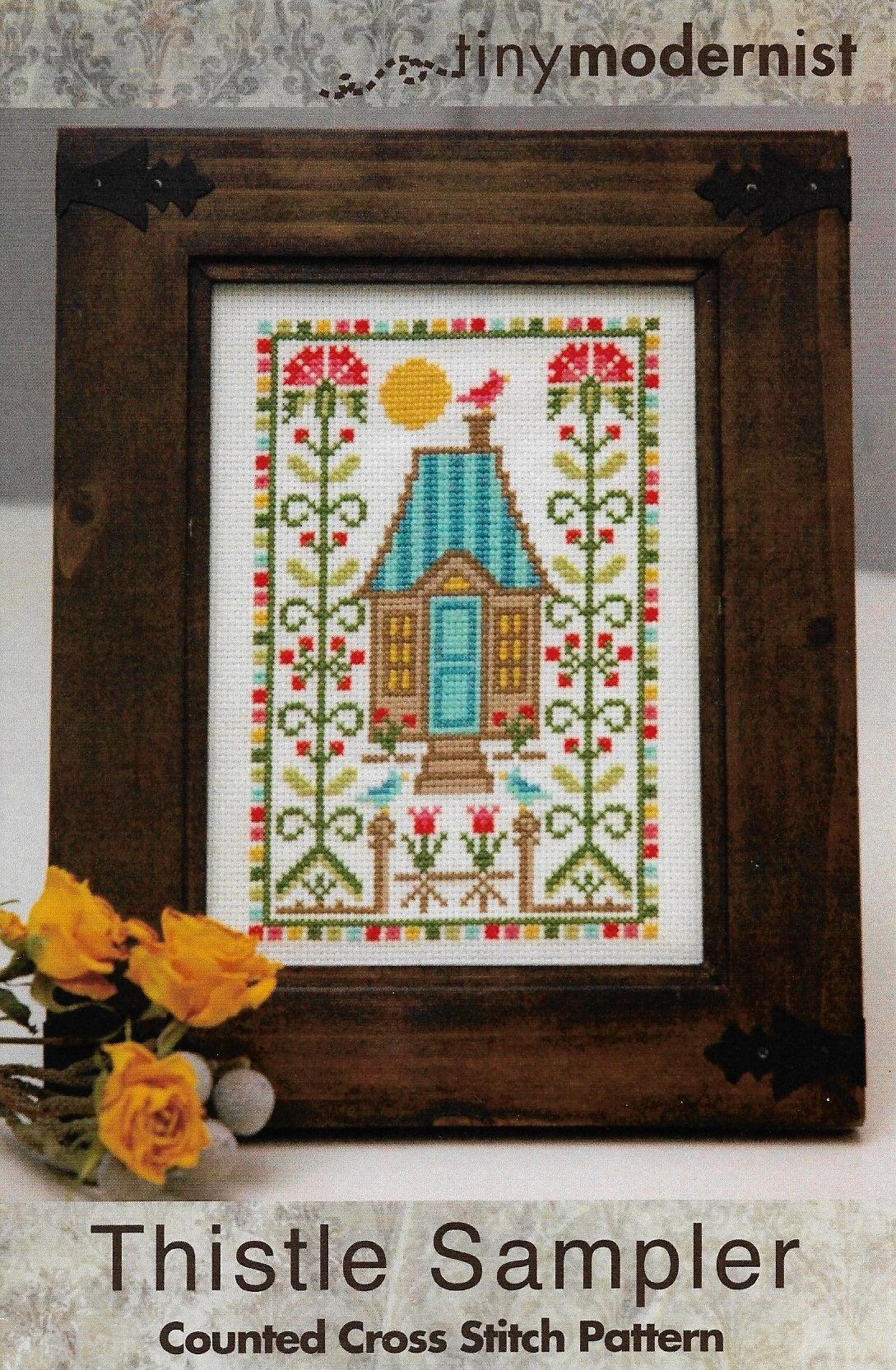 Tiny Modernist Thistle Sampler cross stitch pattern