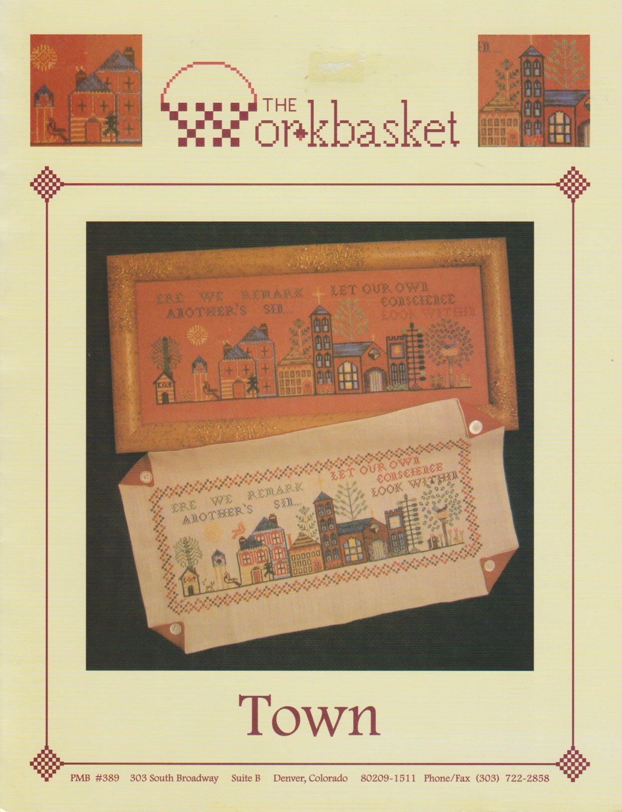 The Workbasket Town cross stitch pattern