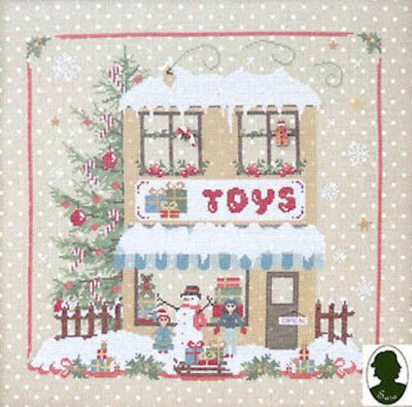 Sara Christmas Avenue Toy Shop cross stitch pattern