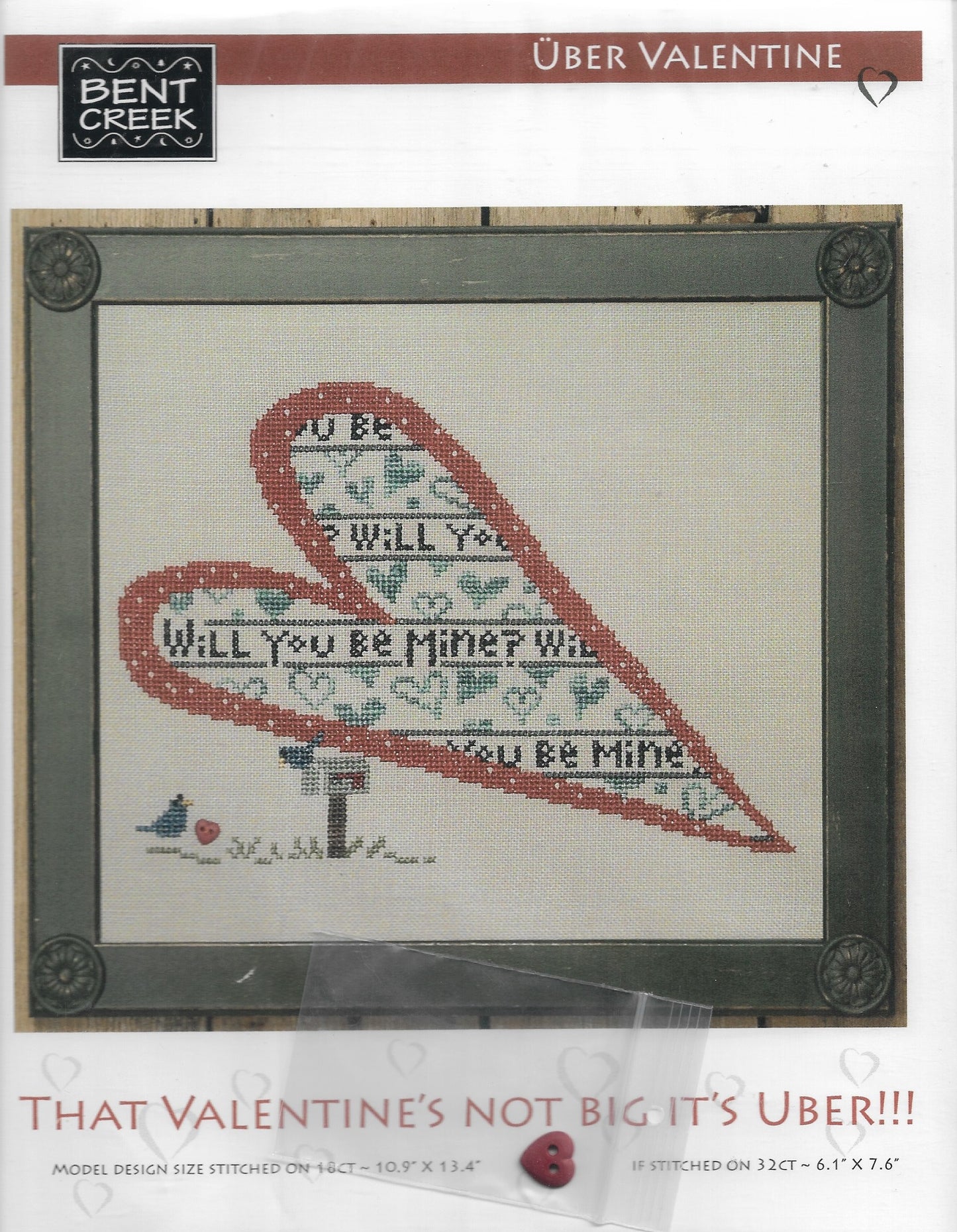Bent Creek Uber Valentine cross stitch pattern