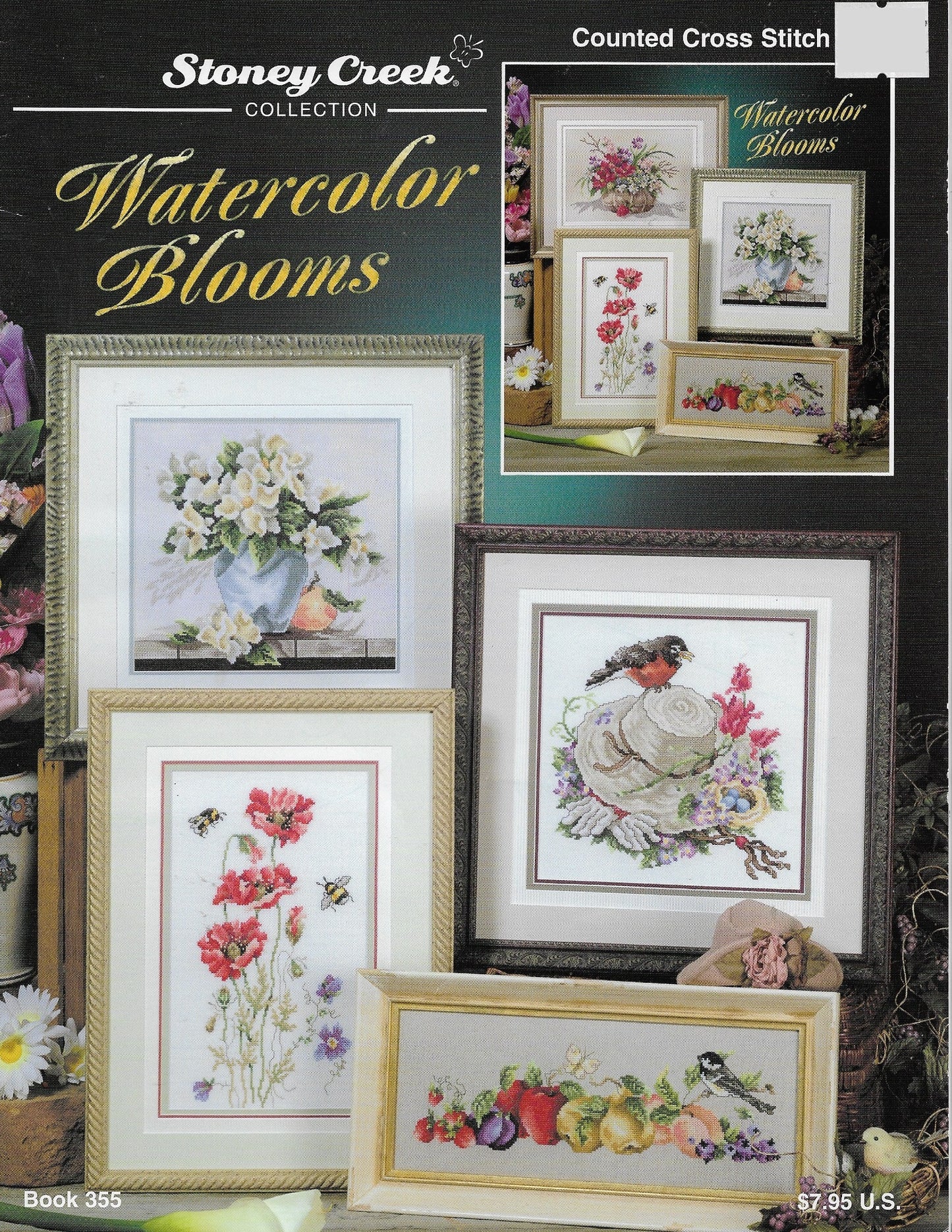 Stoney Creek Watercolor Blooms BK355 flowers cross stitch pattern