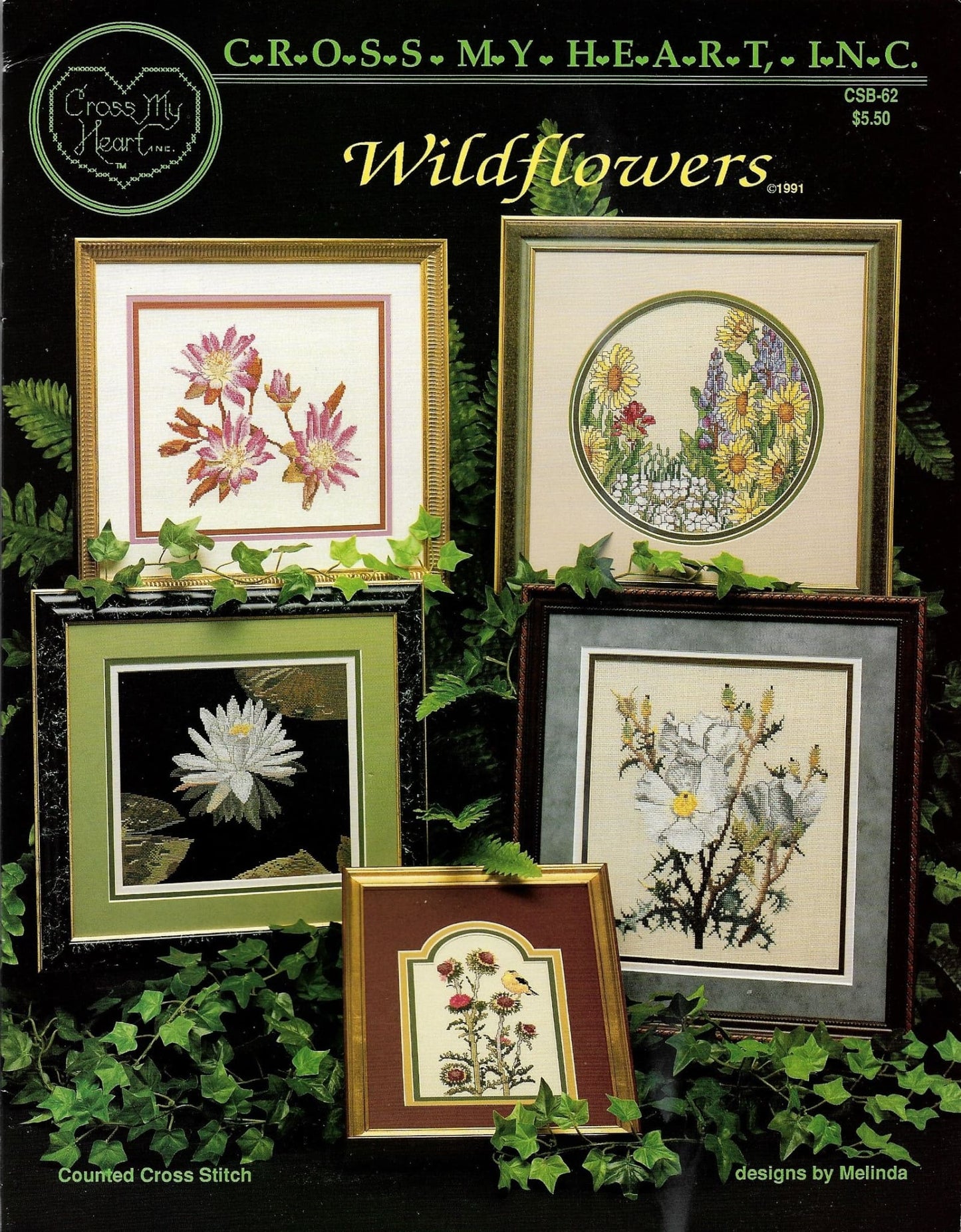 Cross My Heart Wildflowers CSB-62 flower cross stitch pattern