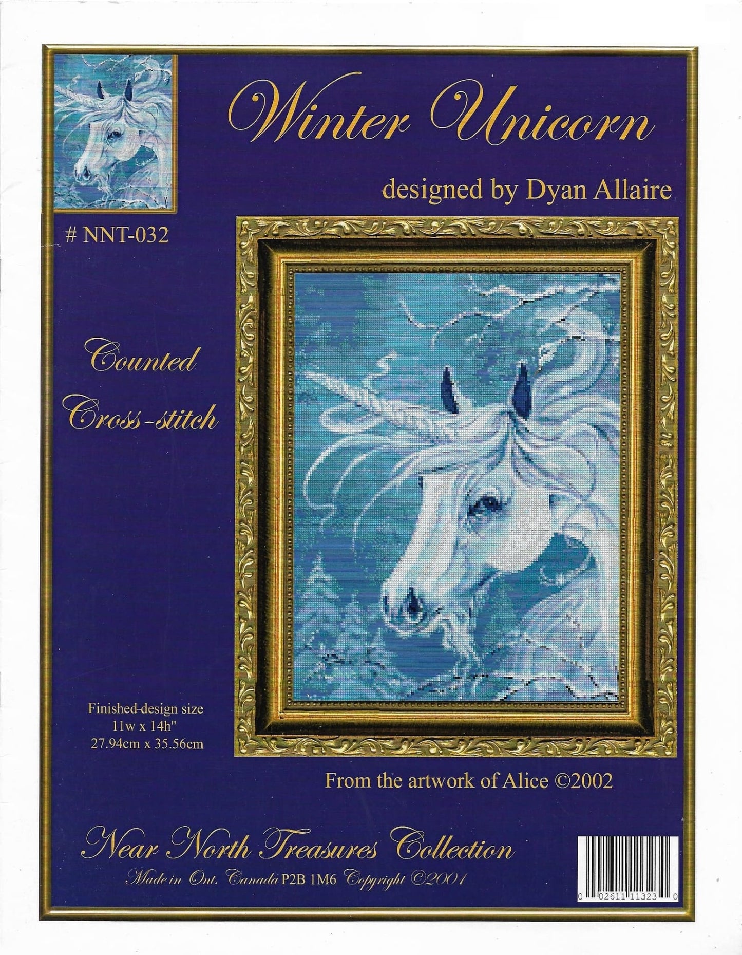 Kustom Krafts Winter Unicorn NNT-032 cross stitch pattern