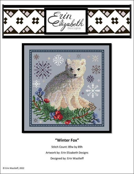 Erin Elizabeth's Designs Winter Fox cross stitch pattern