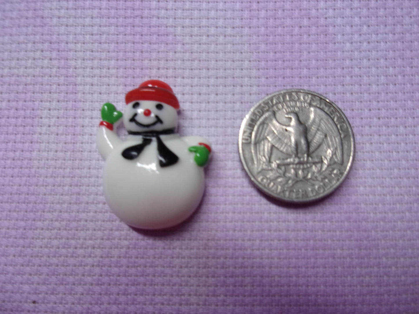 Resin Snowmen Needle Minders Red Hat