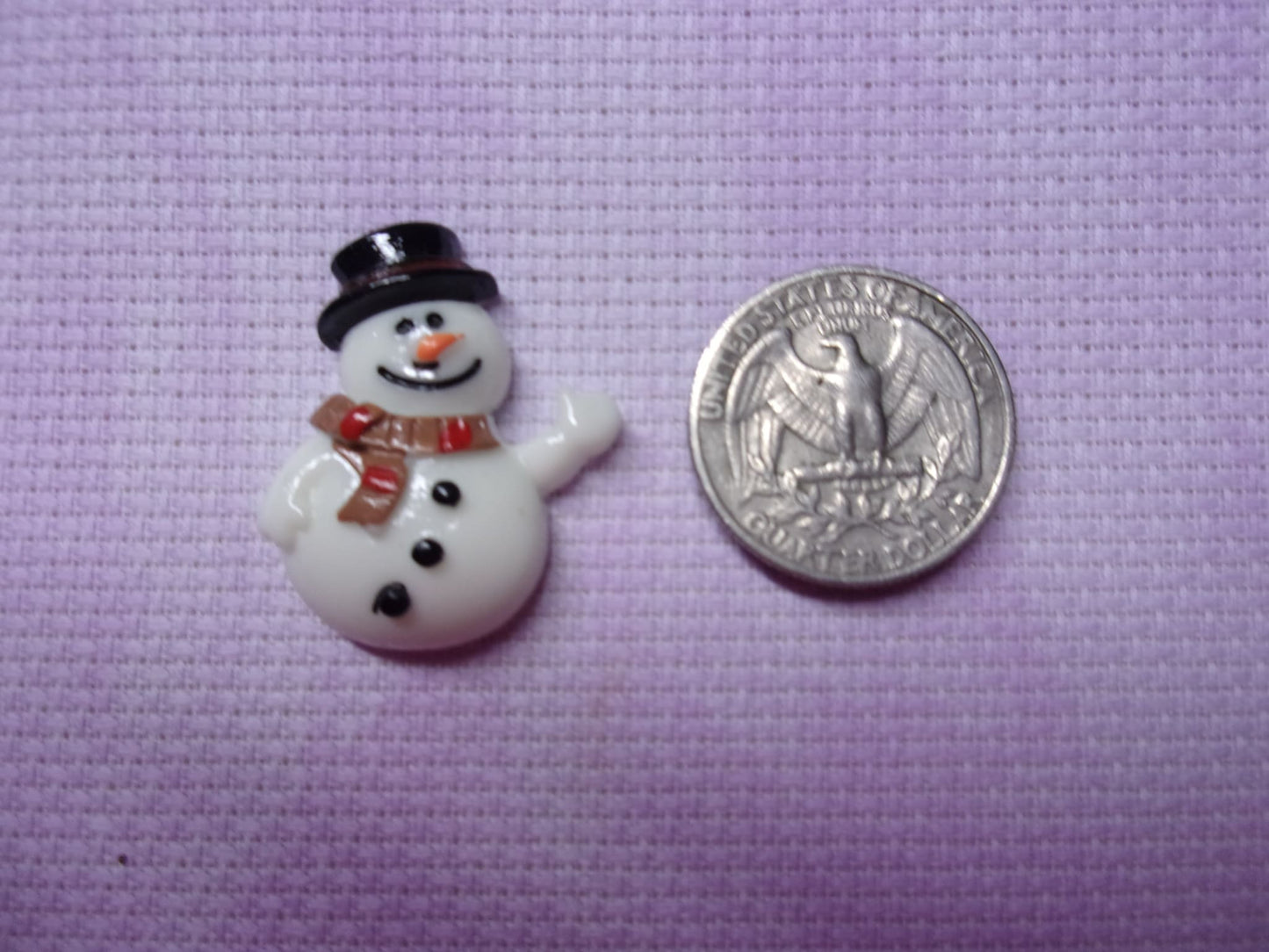 Resin Snowmen Needle Minders Black Hat