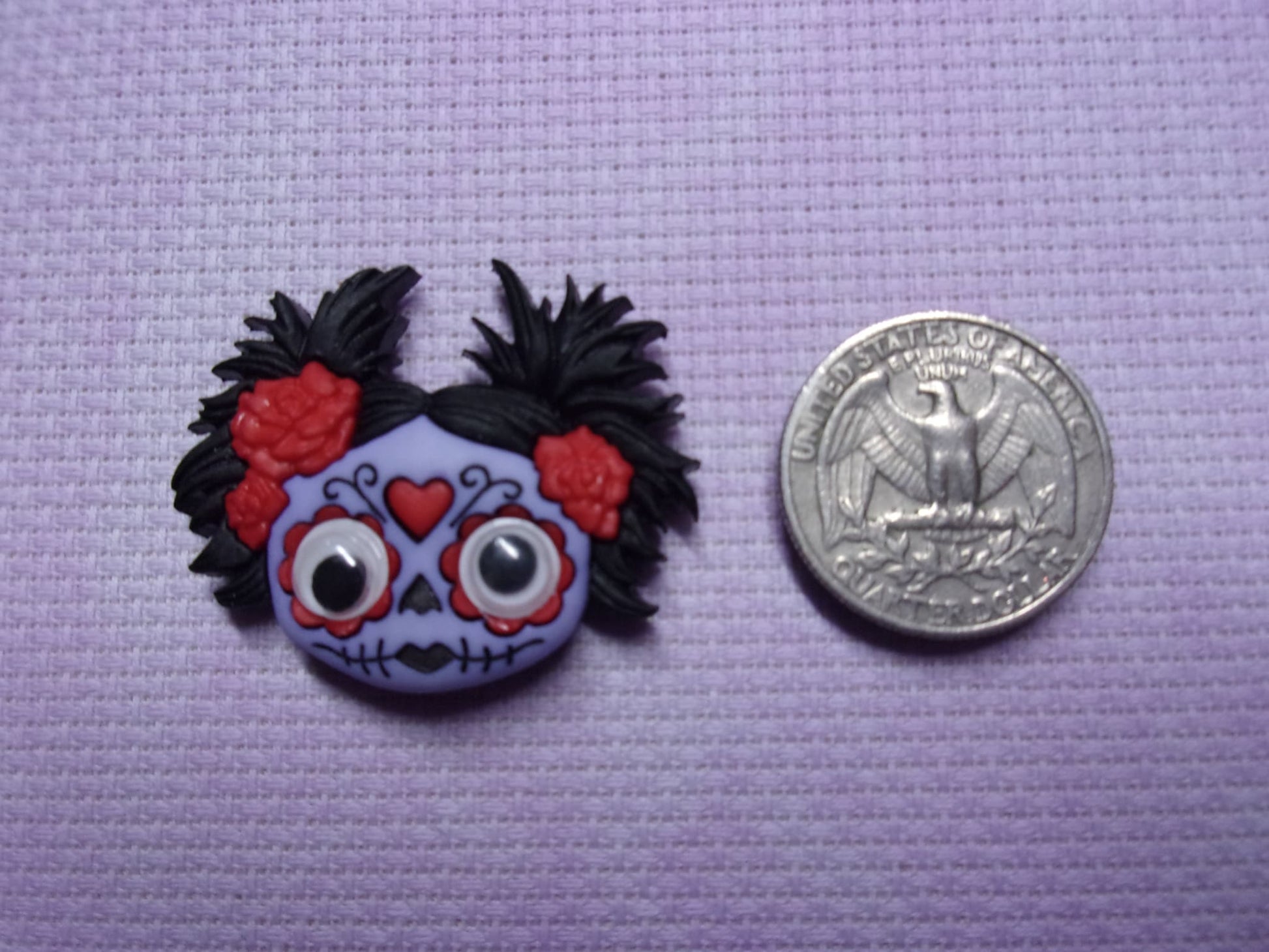 Zombie Head Needle Minders Black Hair