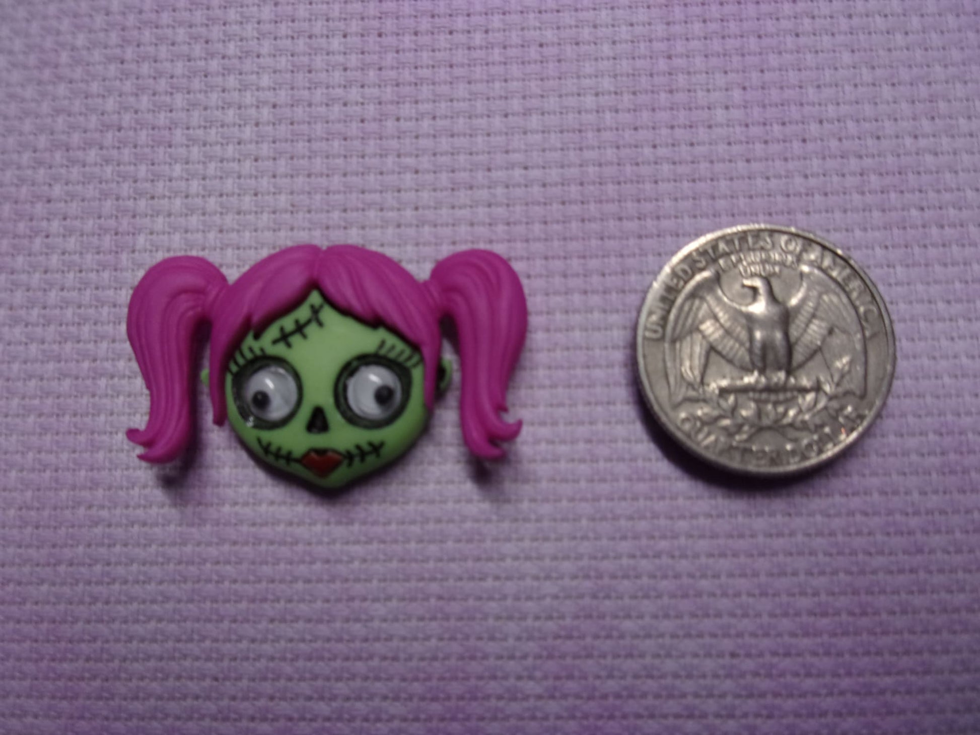 Zombie Head Needle Minders Purple Hair