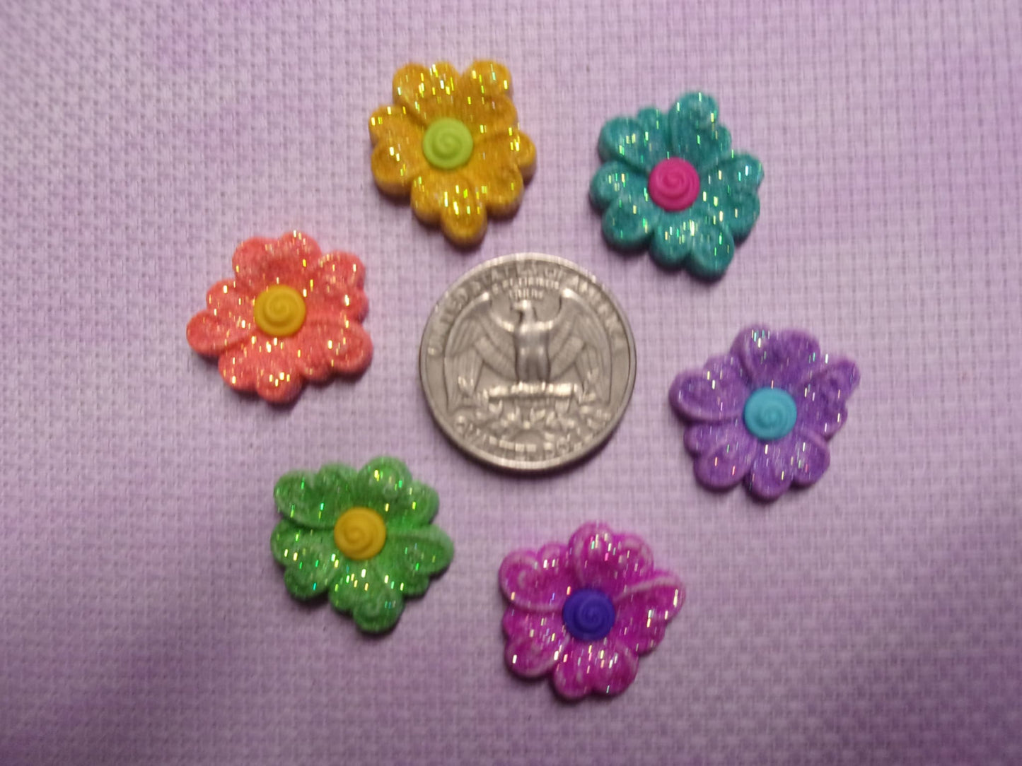 Swirly Flowers Needle Minders Glitter