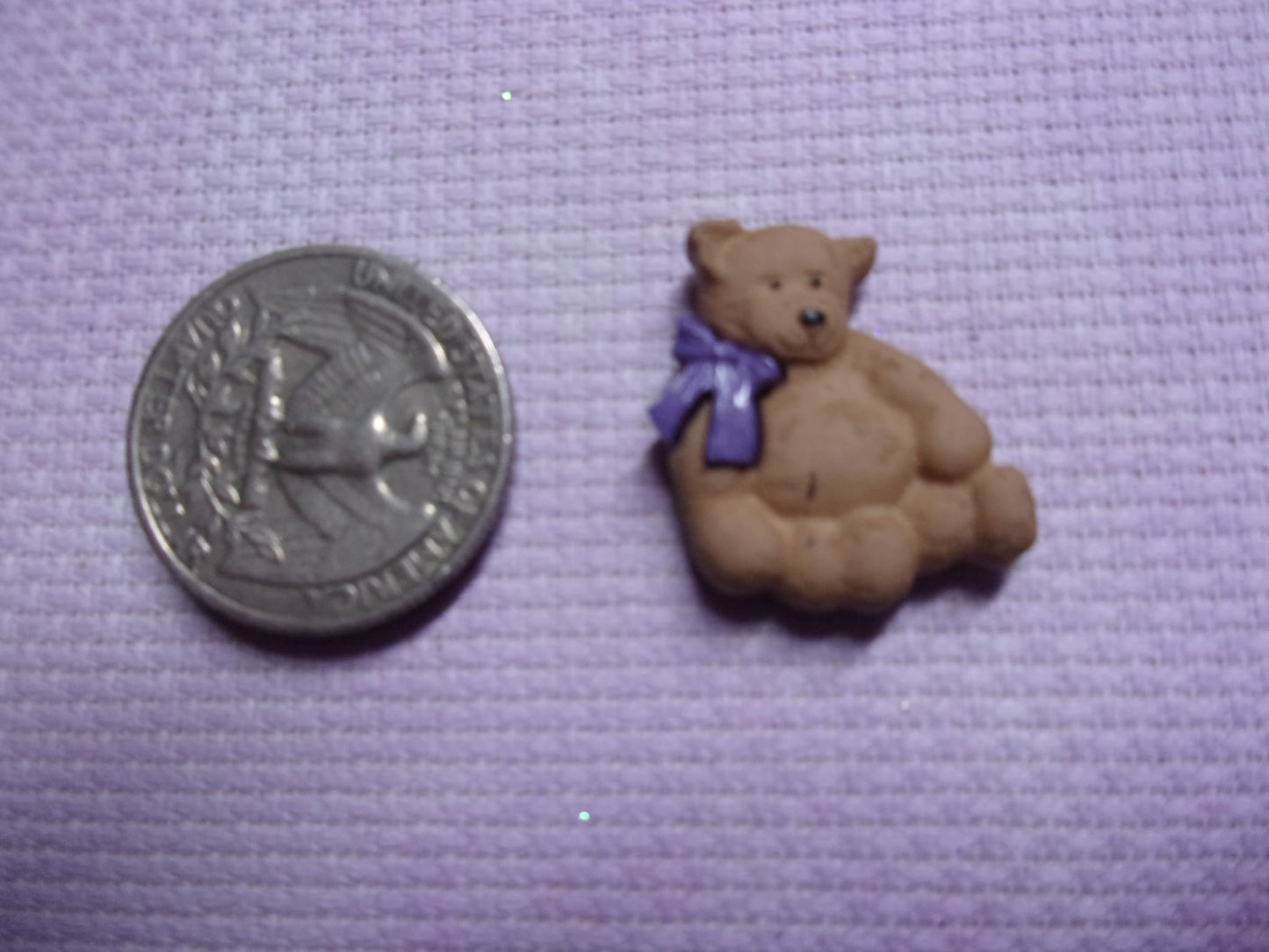 Teddies Needle Minders Purple Bow Needle Minders