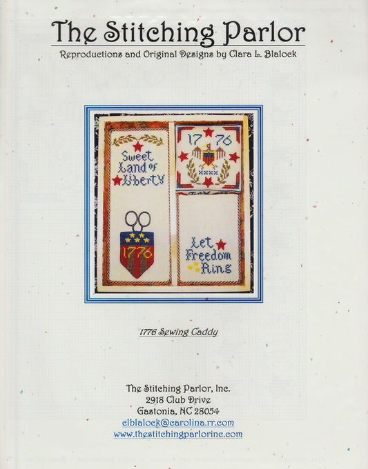 The Stitching Parlor 1776 Sewing Caddy patriotic cross stitch pattern