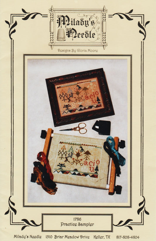 Milady's Needle 1786 Practice Sampler cross stitch pattern