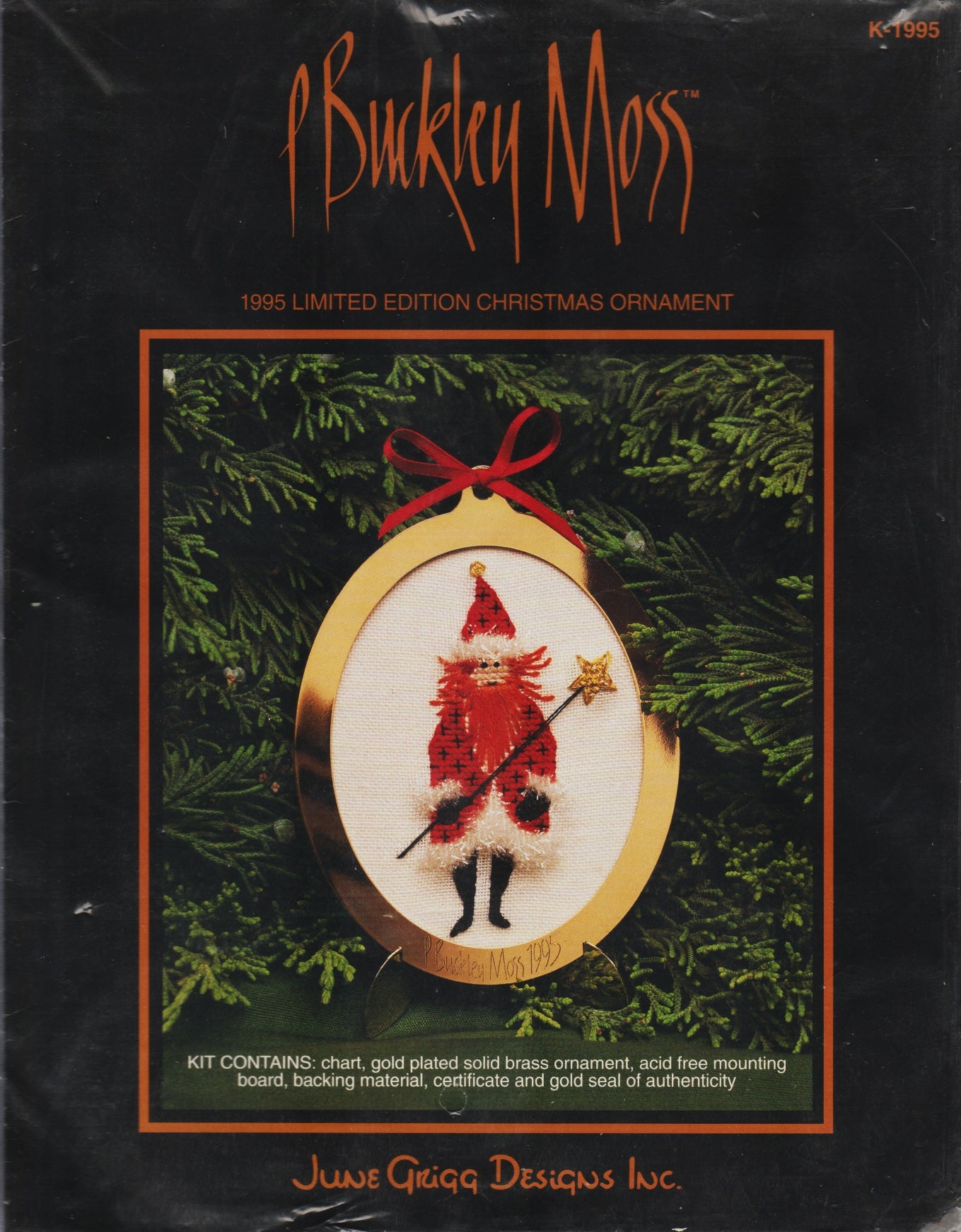 P. Buckley Moss 1995 Limited Edition Ornament Amish cross stitch ornament