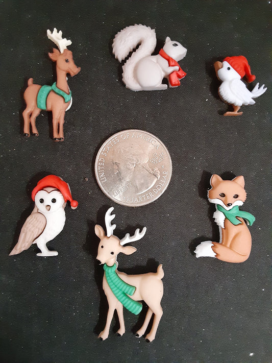 Christmas Friends wild animals cross stitch needle minders