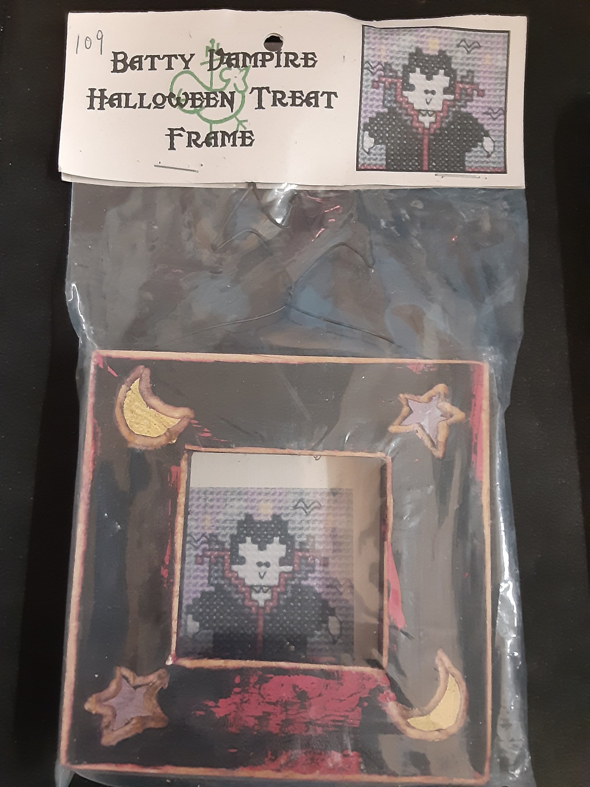 Mount Forest Frameworks Batty Vampire Halloween Treat cross stitch pattern