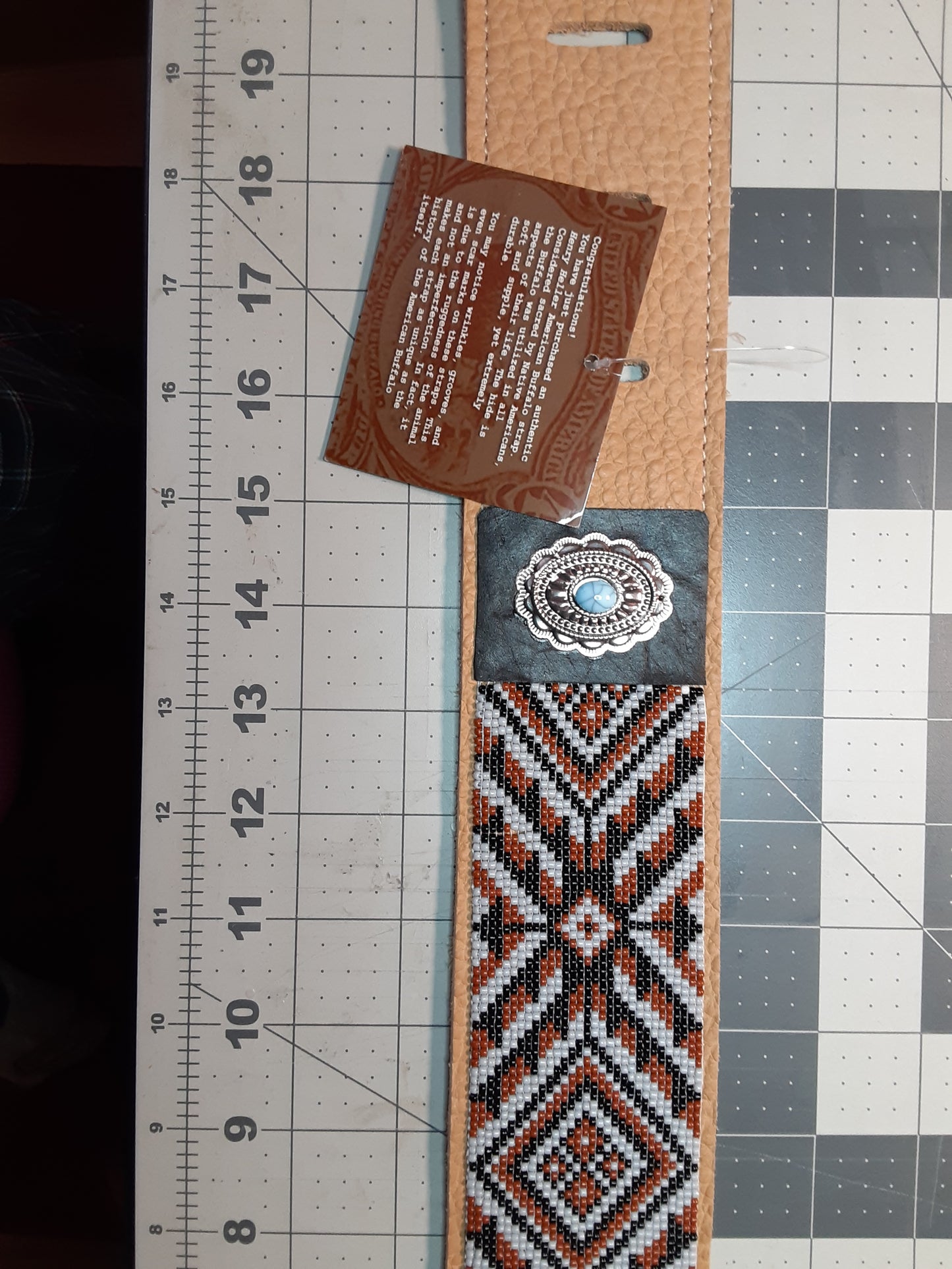 Native American Style "Buffalo Trail" Guitar Strap