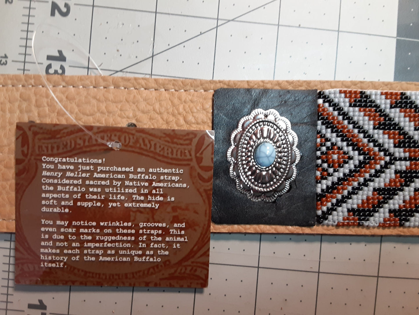 Native American Style "Buffalo Trail" Guitar Strap