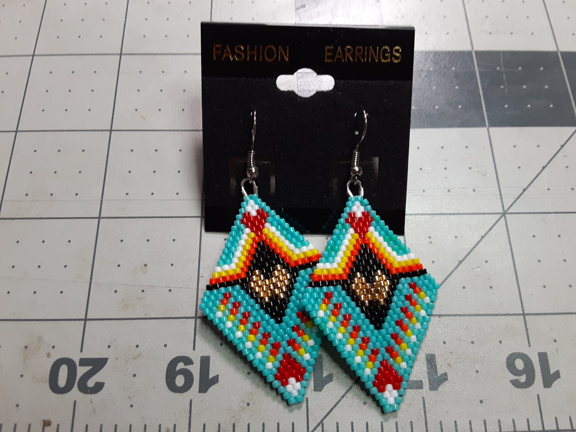 Blue Wings beaded earrings