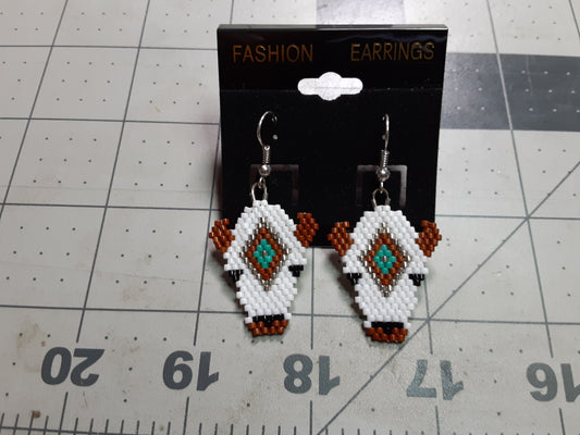 White Buffalo beaded earrings