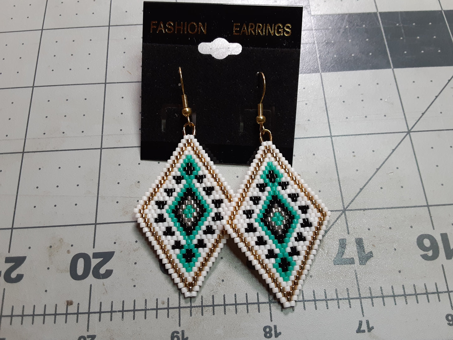 Turquoise Mountain beaded Earrings