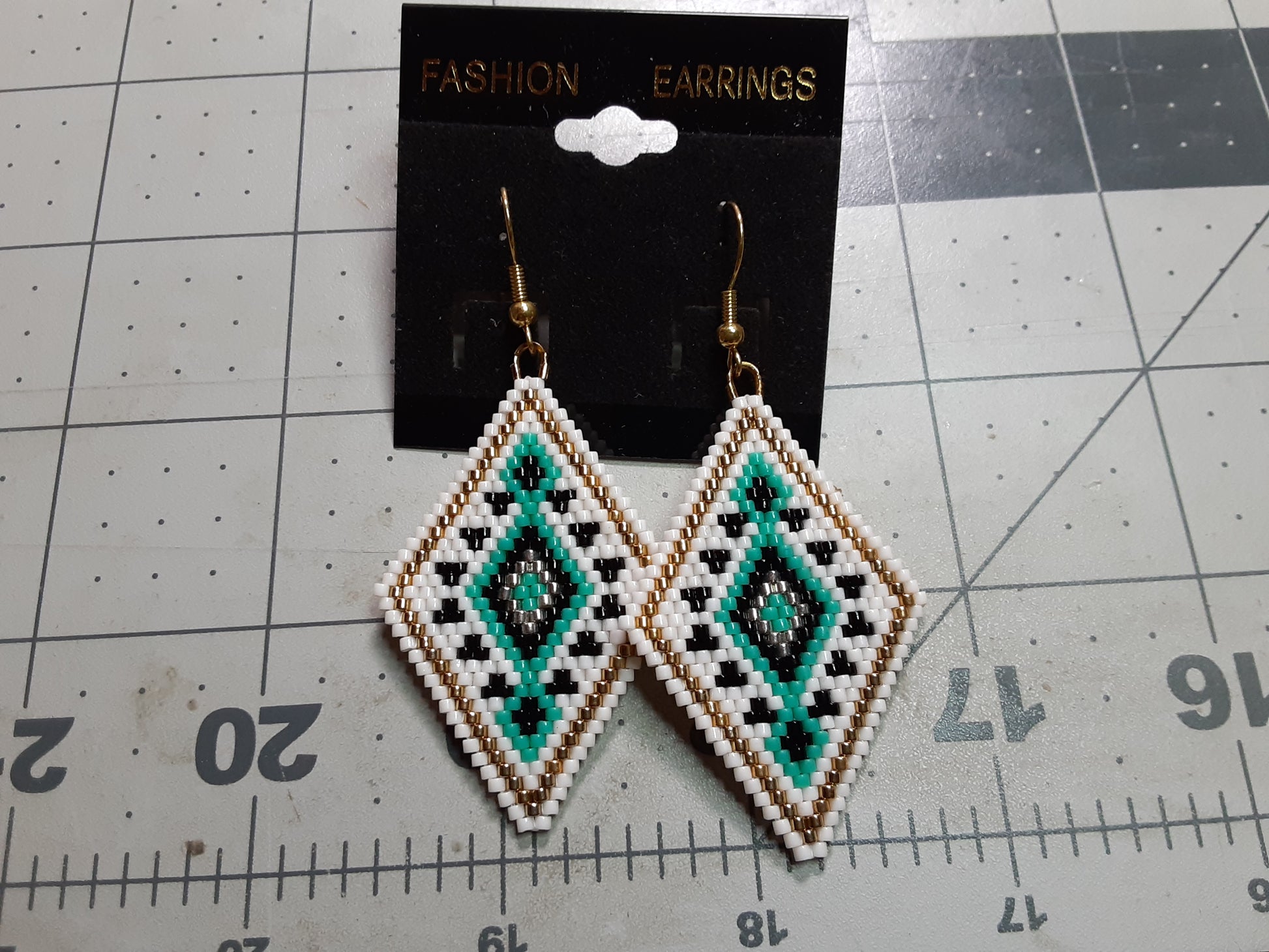 Turquoise Mountain beaded Earrings