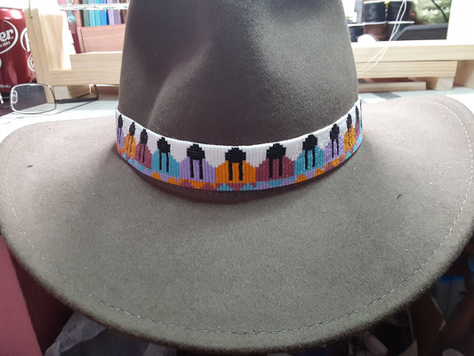 Native American Style 'Shawl Dancers' Hat Band 22