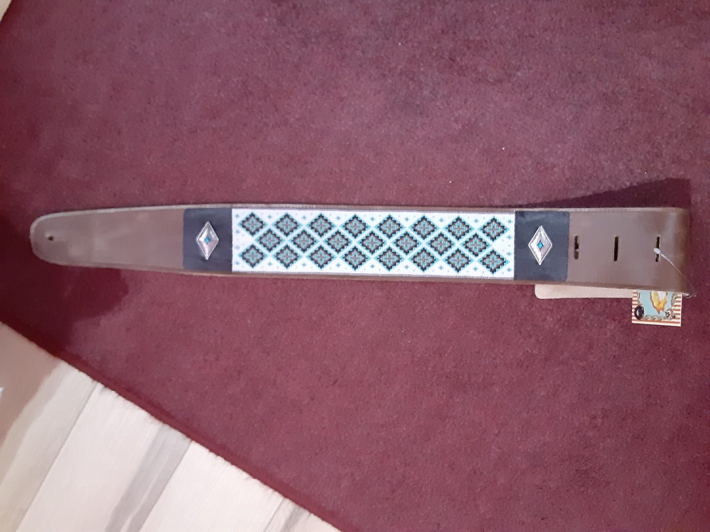 Native American 'Turquoise Mountain' Concho Style Guitar Strap