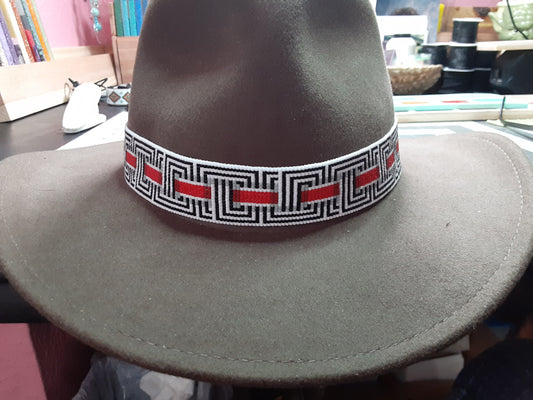 Native American Style 'Red Lace' Hat Band 23