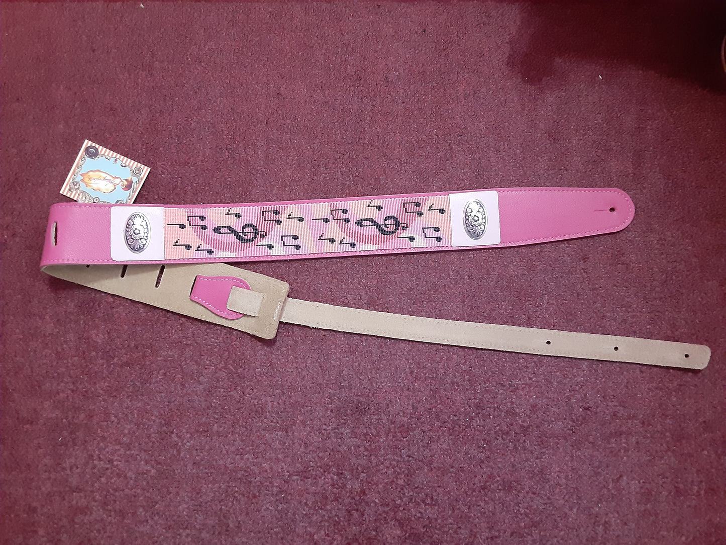 'Pink Musical' Concho Style Guitar Strap