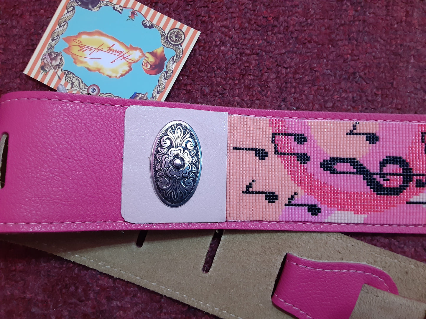 'Pink Musical' Concho Style Guitar Strap