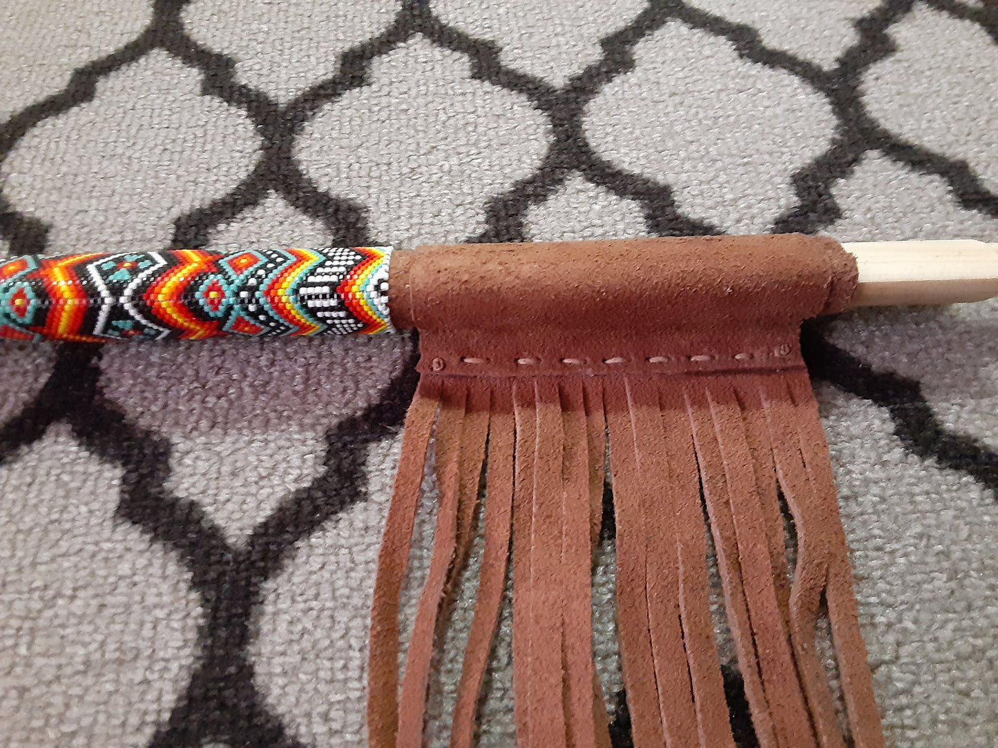 Native American Style beaded 19" Pipe Stem