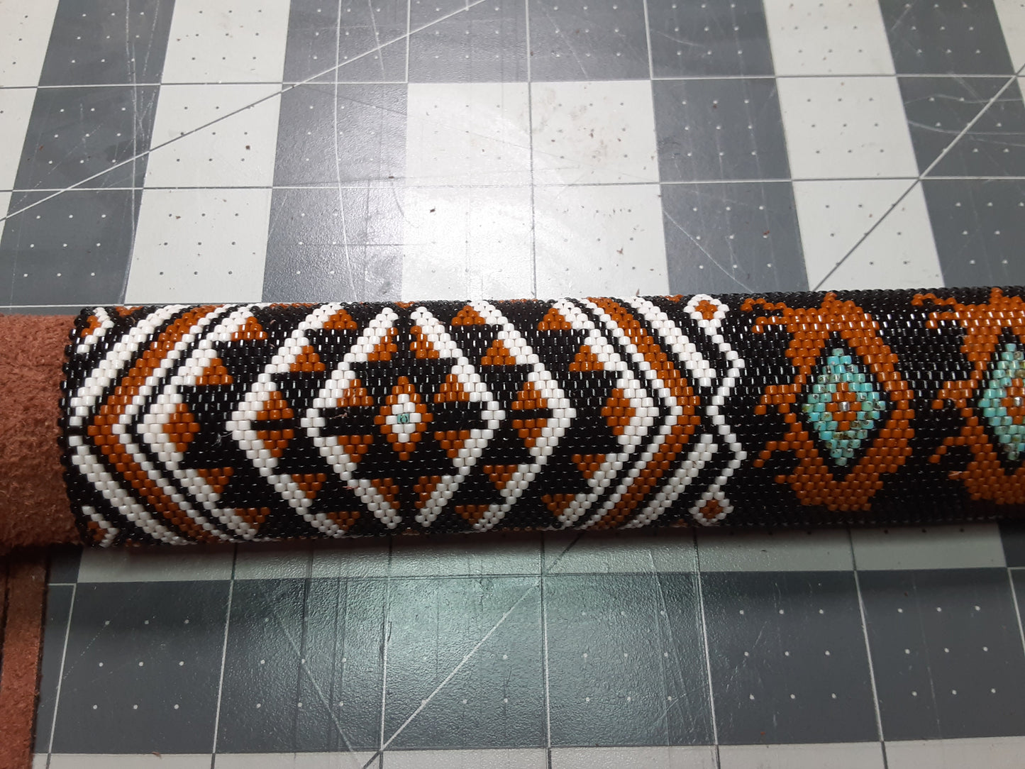 Native American Style beaded 19" Pipe Stem 'Buffalo Trails'