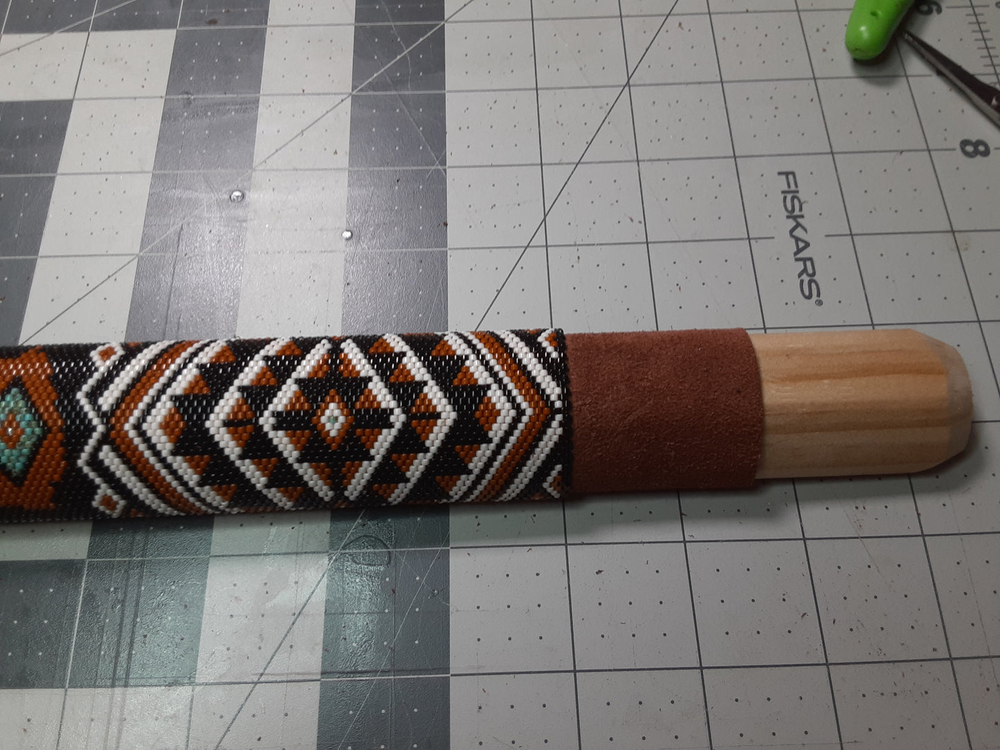 Native American Style beaded 19" Pipe Stem 'Buffalo Trails'