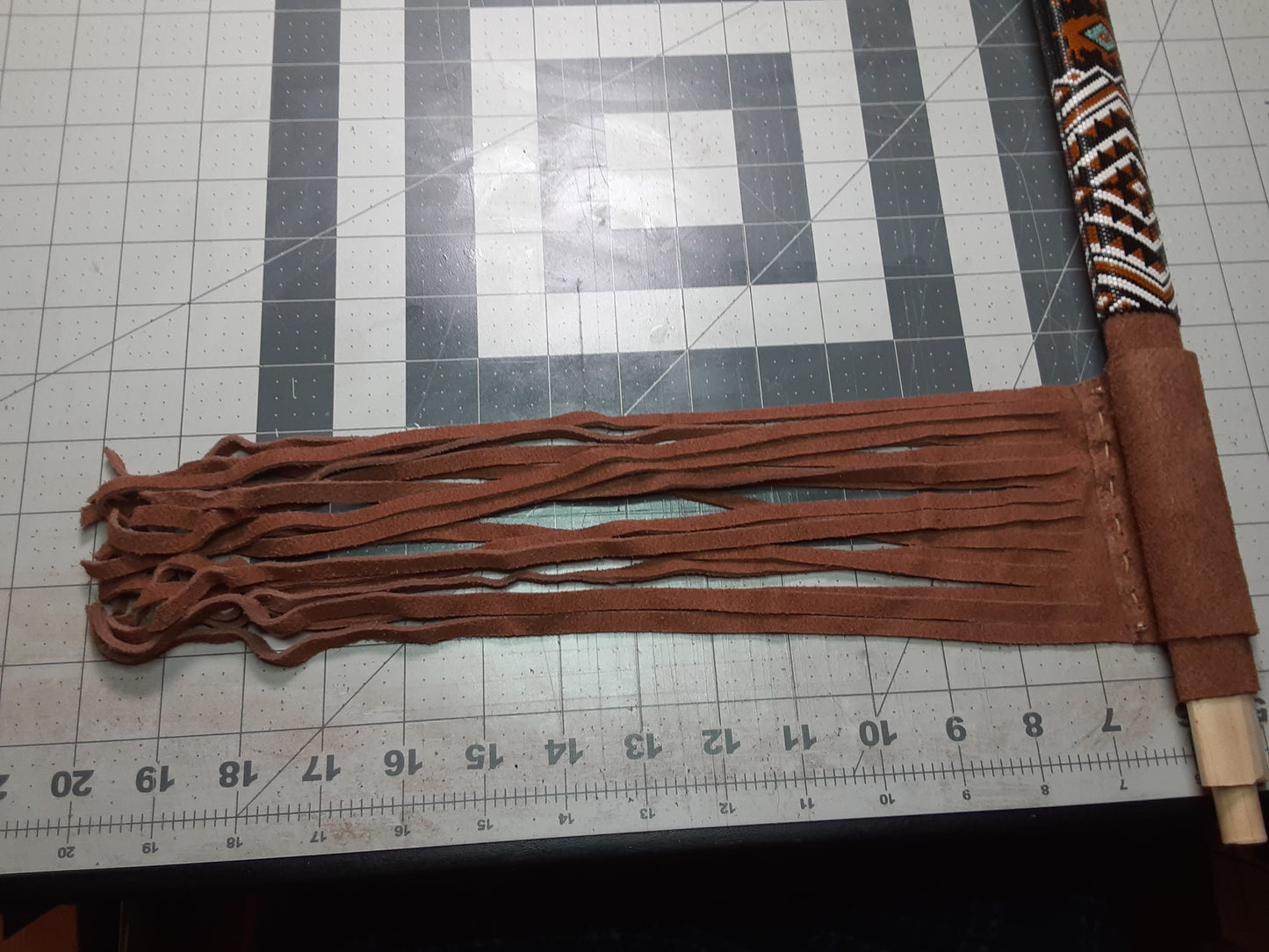 Native American Style beaded 19" Pipe Stem 'Buffalo Trails'