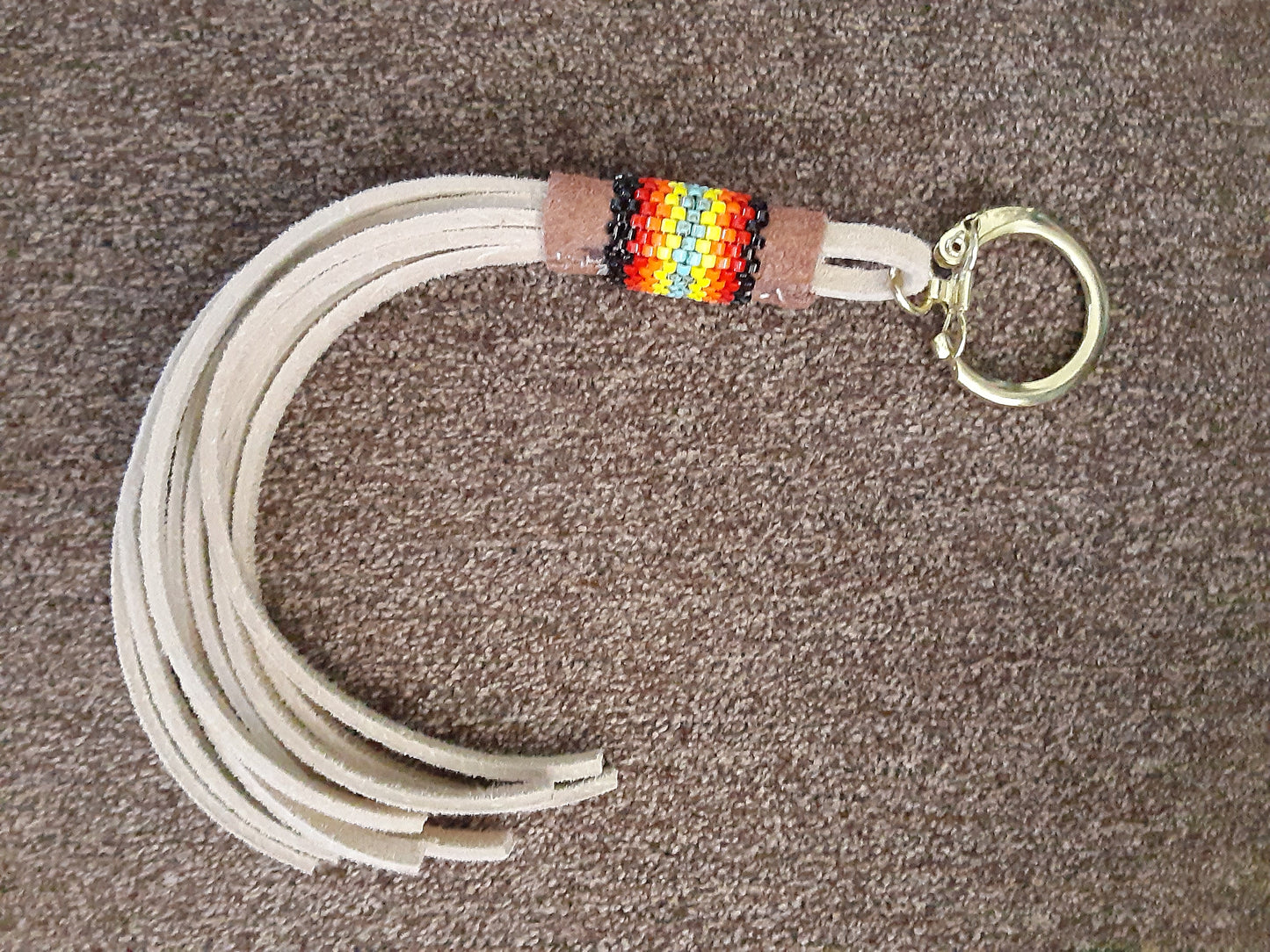 Turquoise Scissor hand-beaded fob