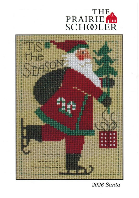 Prairie Schooler 2026 Santa christmas cross stitch pattern