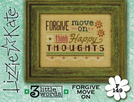 Lizzie Kate 3 Little Words - Forgive Move On F149 cross stitch pattern