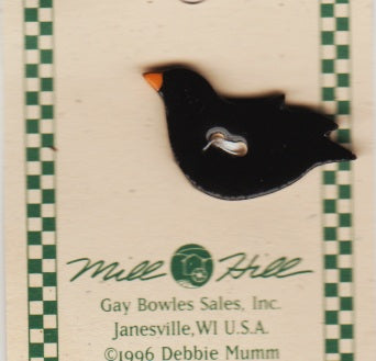 Mill Hill Black Bird 43026 ceramic button