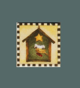 Mill Hill Birdouse on Square 43102 ceramic 2-hole button