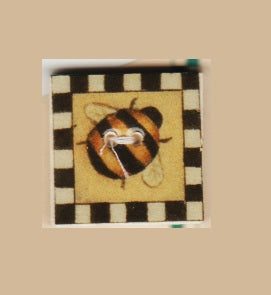 Mill Hill Bee on Square 43103 ceramic 2-hole button