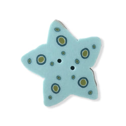 Just Another Button Company Mermaid Star, 4726.S flat 2-hole clay cross stitch button