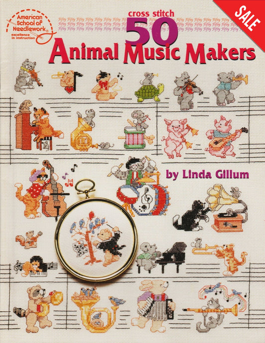 American School of Needlework 50 Animal Music Makers cross stitch pattern