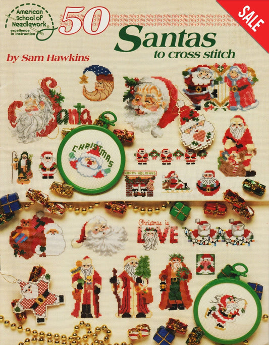 American School of Needlework 50 Santas 3616 cross stitch pattern