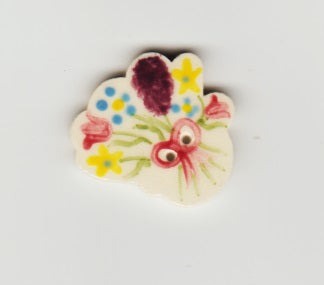 Mill Hill Floral Bouquet 86038 ceramic button