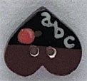 Mill Hill ABC Heart 86116 ceramic cross stitch button
