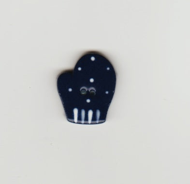 Mill Hill Blue Mitten-Thumb On Left 86199 ceramic button