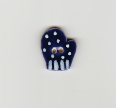 Mill Hill Blue Mitten-Thumb On Right 86200 ceramic button