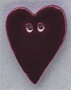 Mill Hill Large Burgundy Heart 86205 ceramic cross stitch button