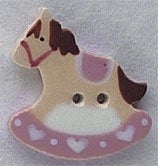 Mill Hill Small Pink Rocking Horse, 86293 ceramic cross stitch button
