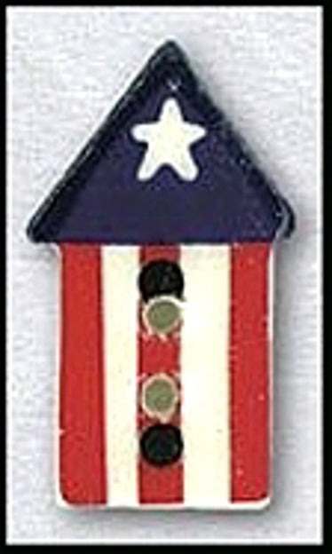 Mill Hill Patriotic Star Birdhouse 86322 ceramic button